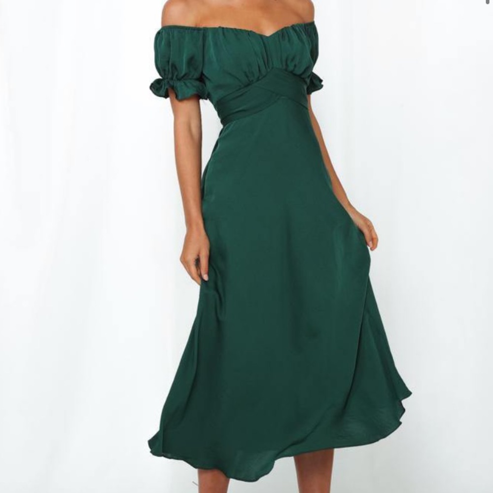 Brand New - Hello Molly Forest Green midi dress